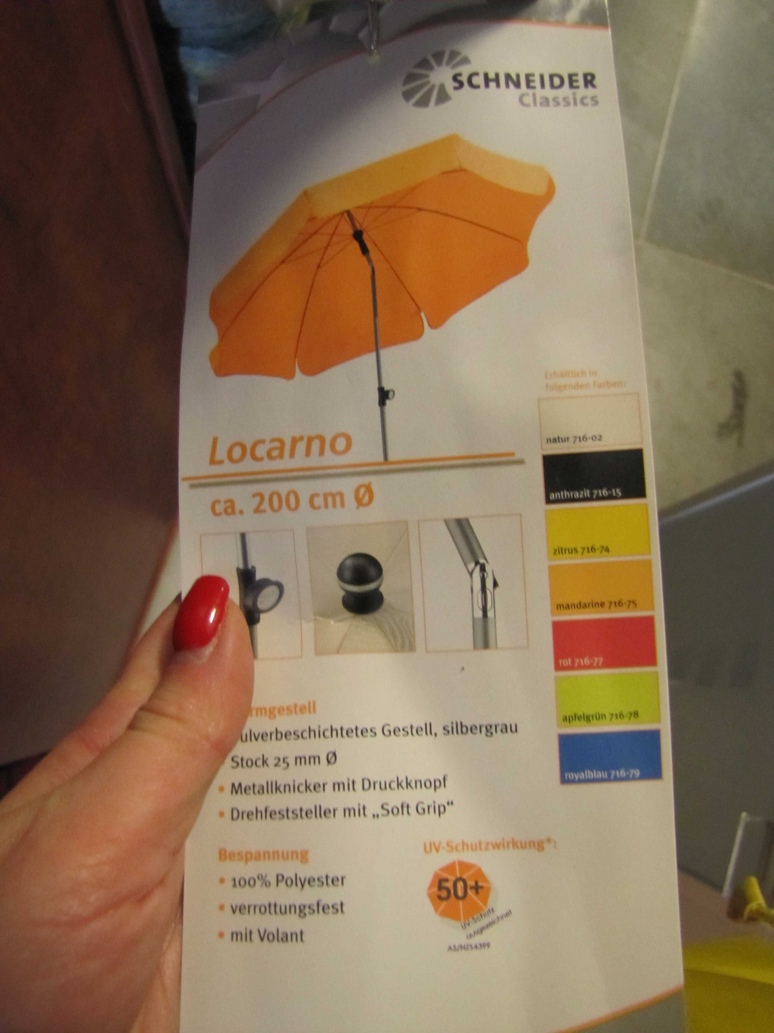 Parasol ogrodowy przeciwsłoneczny okrągły 200cm beżowy Schneider