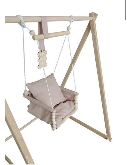 Гойдалка дитяча підвісна, качеля дитяча, деревʼяна, для дітей від 3