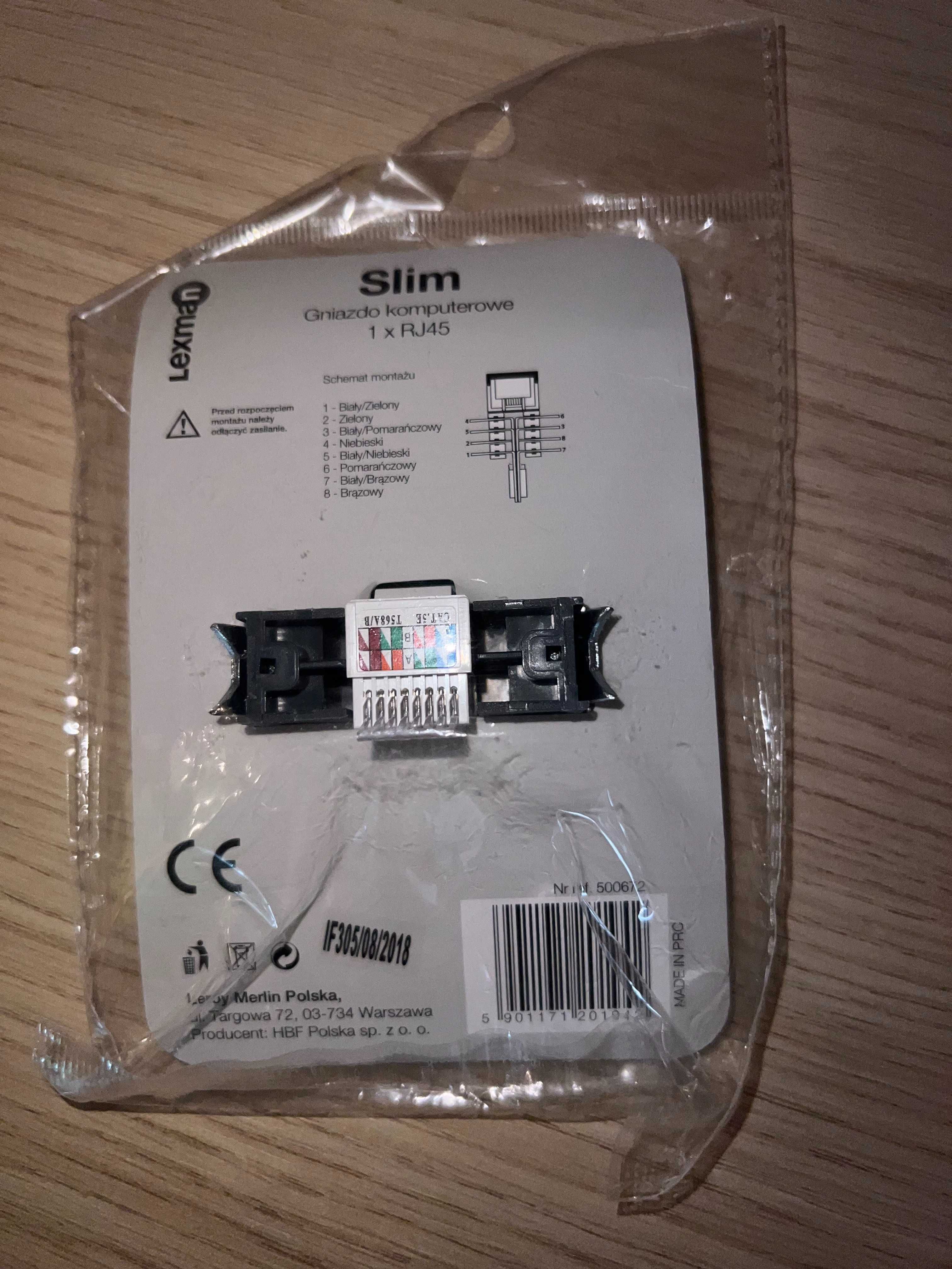 Gniazdo multimedialne RJ45 POJEDYŃCZE SLIM Biały LEXMAN