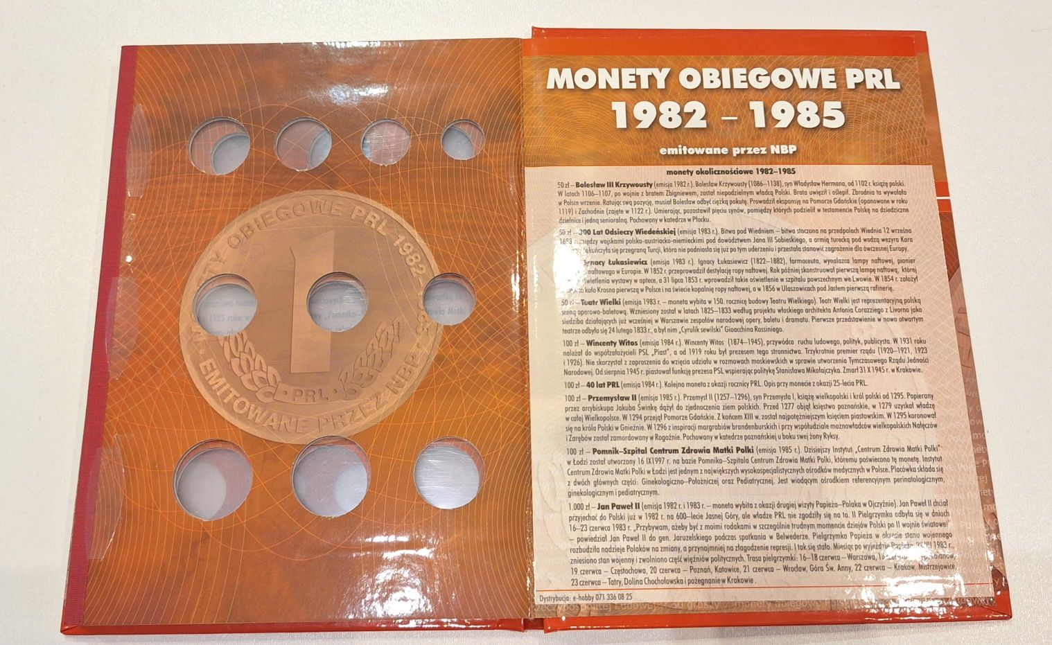 Album na monety obiegowe PRL, 1982 - 1985  klaser kolekcjonerski