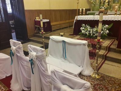 Pokrowiec uniwersalny na klęcznik - biały, matowy na ślub, do Kościoła