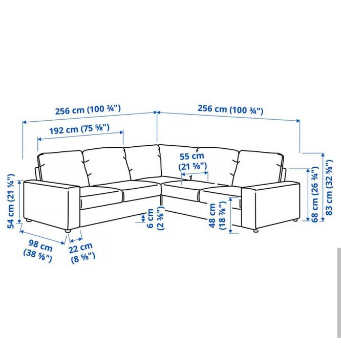 IKEA Sofa narożna Vimle 4-osobowa + podnóżek ze schowkiem.