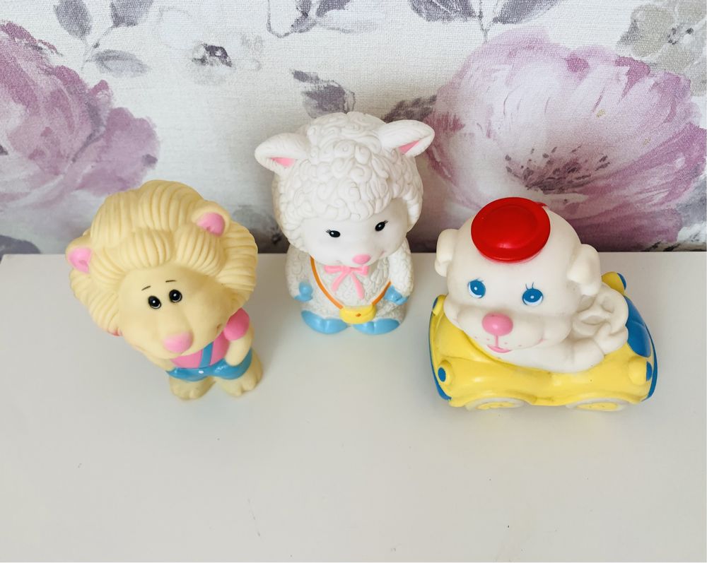 Gumowe figurki Baby Love Kitsh owieczka,lew, piesek vintage