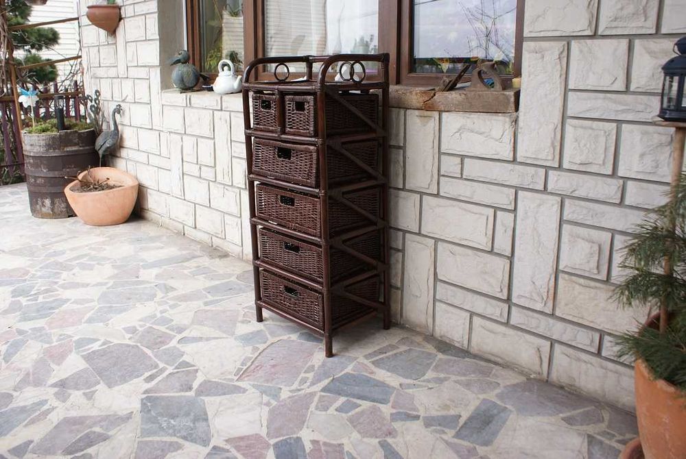 Piękna Brązowa Komoda z Ratanu ! Stan idealny ! Wysylka