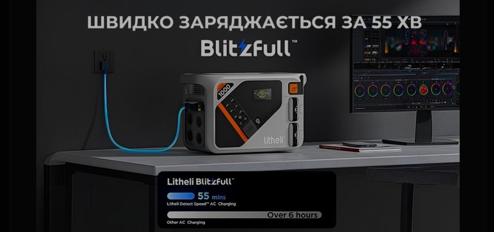 Зарядна станція Litheli 1800 Вт, 1069 Вт·год, LiFePO4, + 2 Power Bank