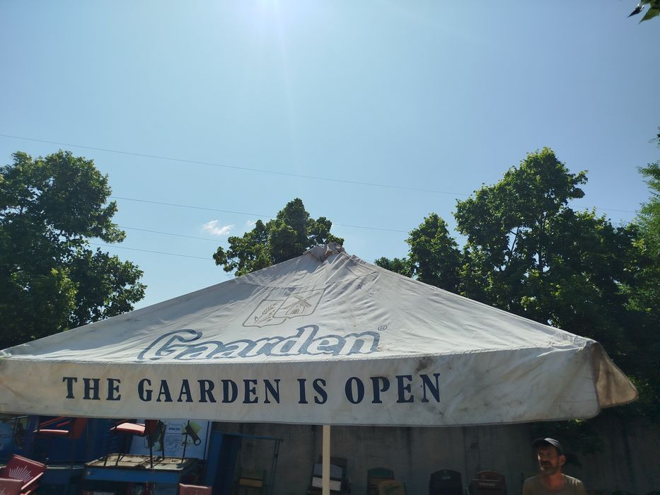 Зонт вуличний зонт великий зонт з тентом 3.3*3.5м, зонт 4*4м