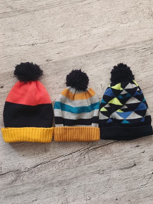 Zestaw 3 ciepłych czapek chłopięcych
