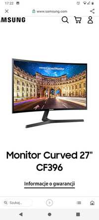 Monitor Samsung curved CF396 27 cali