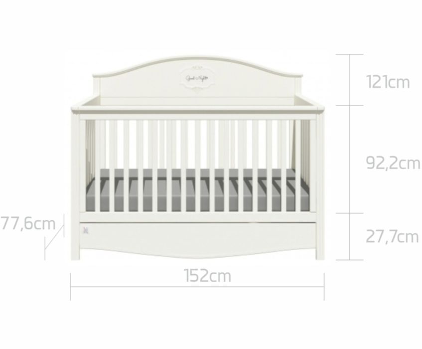 Łóżeczko Bellamy Good Night 140x70 z materacem