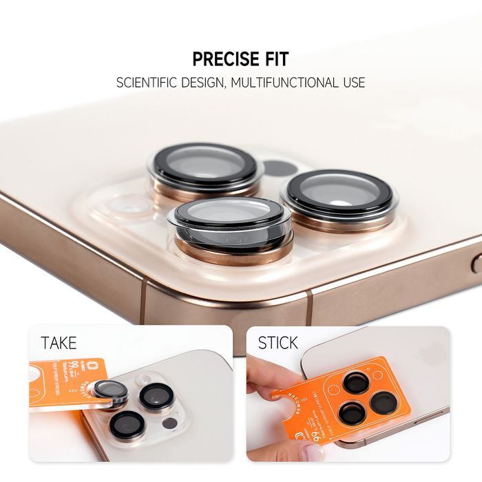 Hartowane szkło Tel Protect Titanium Lens iPhone 14/16e czarne (2 szt)