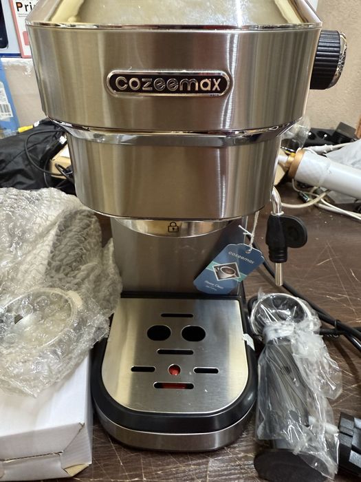 Cozeemax Ekspres do kawy z sitkiem, 15 bar, z spieniaczem do mleka