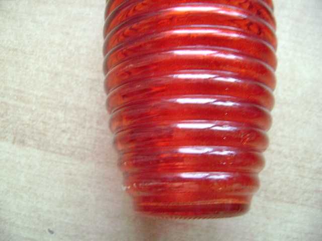 Starocie z PRL - Szkło kolorowe = Wazon pomalowany 26 cm wysokości