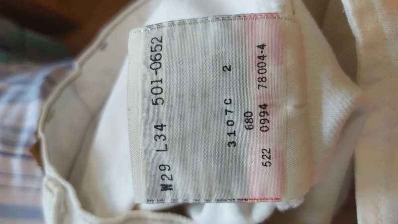 Levi's 501, 1994r. made in usa white W29 L34