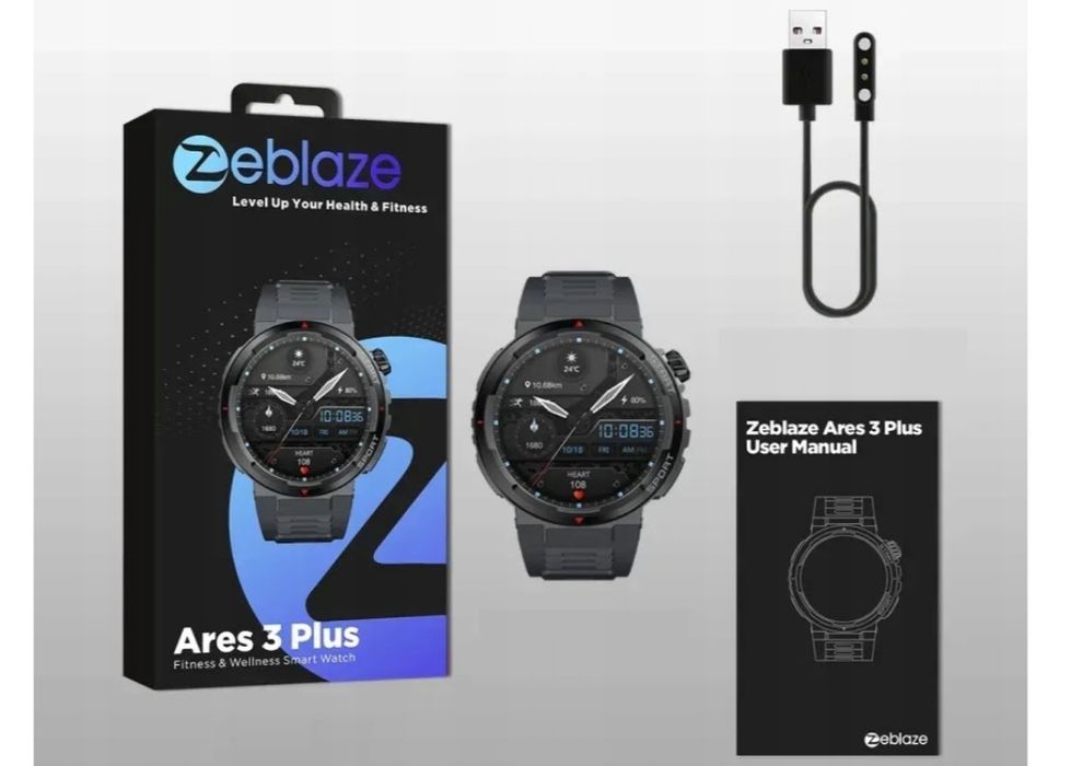 PROMOCJA Zeblaze Ares 3 Plus 1,43"Ultra HD Amoled+Szkło Na Wyświetlacz