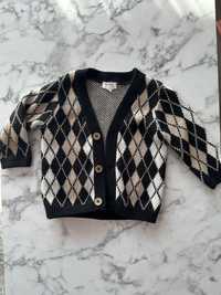 Sweter chlopiecy kardigan romby elegancki newbie. 68