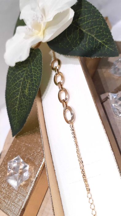 Złota bransoletka p.585/1,96g oczka