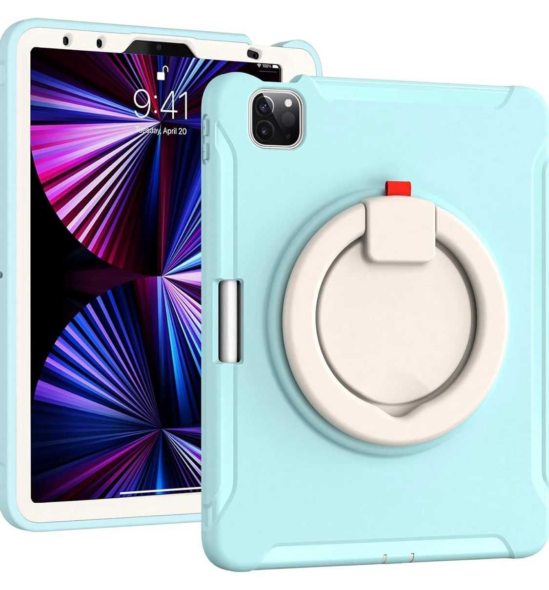 Etui pancerne obrotowe 360 iPad Pro 11 / 10.9 niebieskie z uchwytem