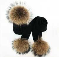 Zimowy komplet czapka szalik 48-56 cm naturne futro