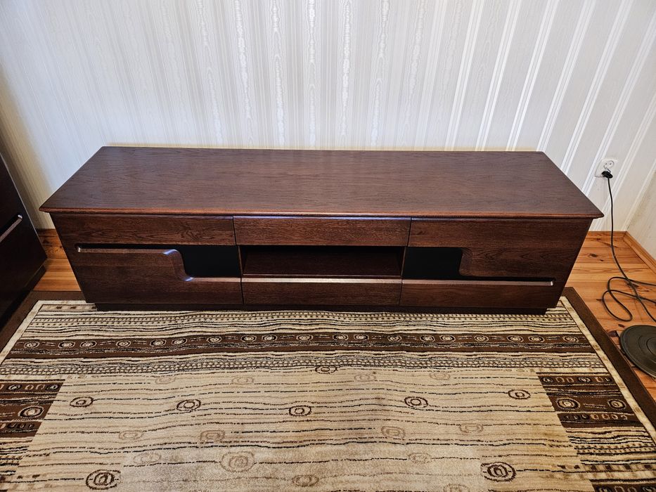 Witryna 194x100 i szafka RTV 180 Mebin Barcelona lite drewno