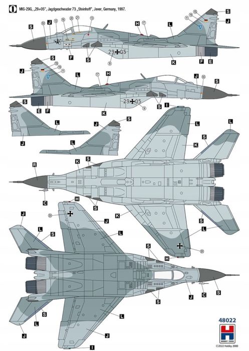 Samolot Mikoyan MiG-29 German 48022 Hobby 2000