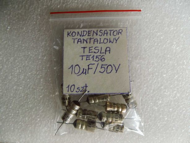 10 kondensatorów tantalowych TESLA TE-156  10uF/50V