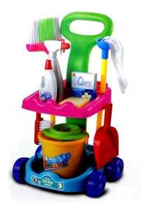 Zestaw do sprzątania dla dzieci wózek do sprzątania z wiaderkiem