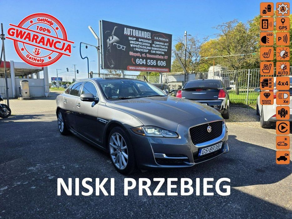 Jaguar XJ 3.0 Benzyna 340 KM, 4x4, Dociągi, Kamery 360, Wentylowane Fotele, LED