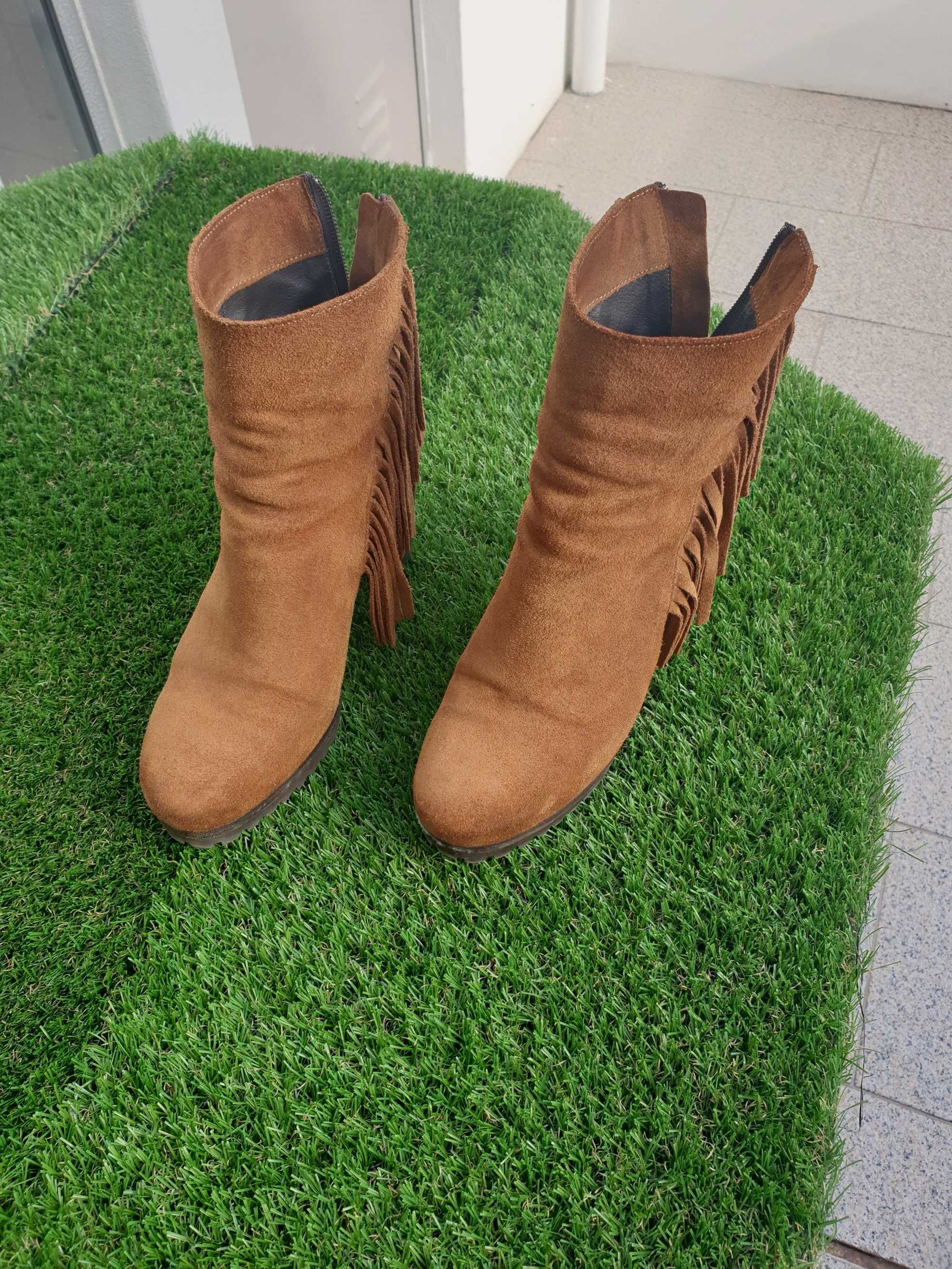 Botins camurça castanhos da prof n.° 38   - melhor oferta - da prof