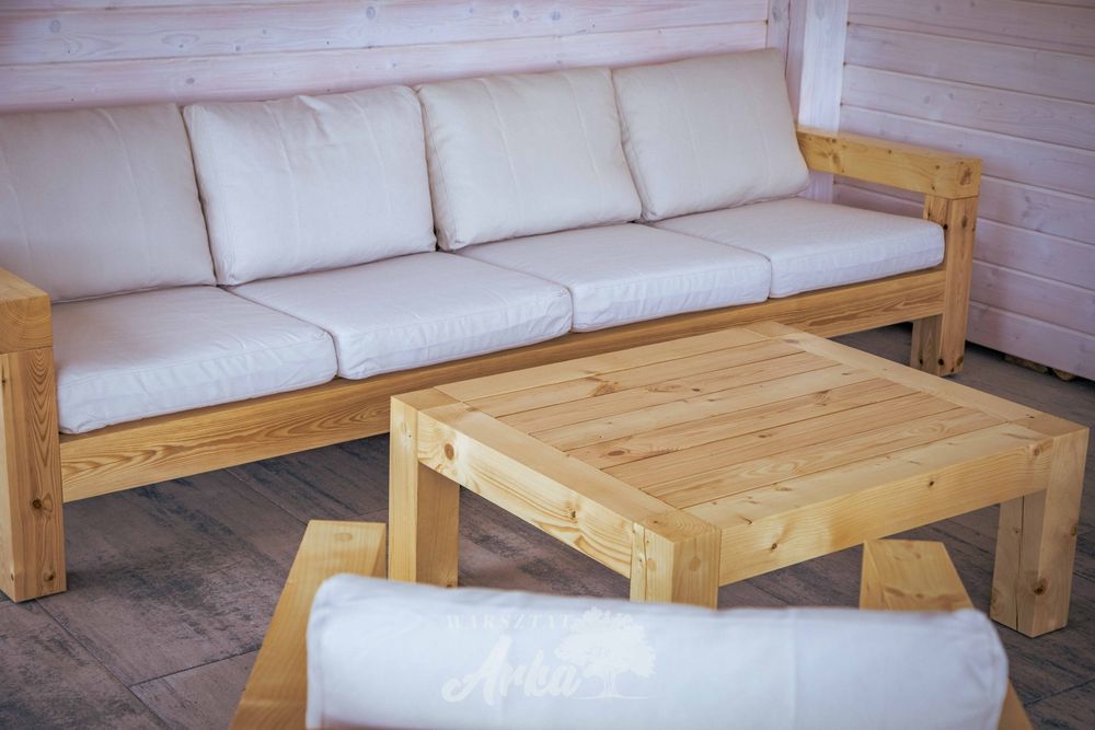 Sofa, fotel, stół, meble ogrodowe