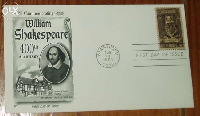 envelope de primeiro dia - 1964 Shakespeare - Estados Unidos