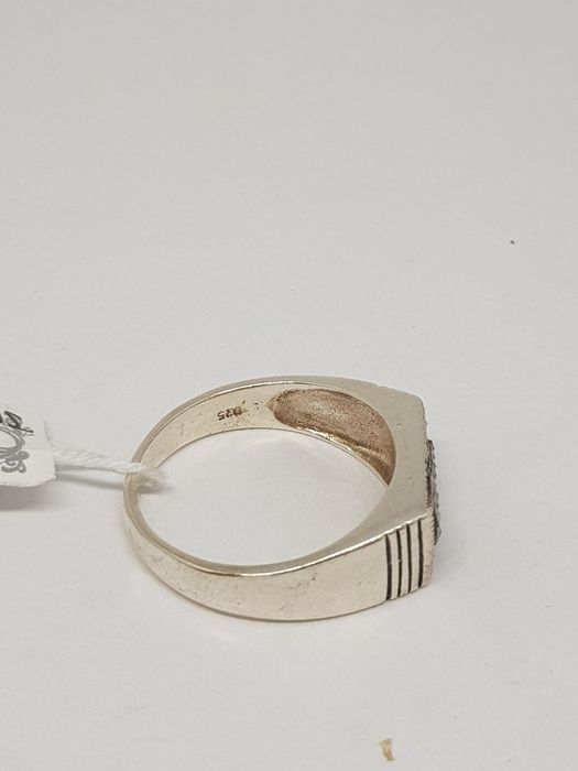 Srebrny sygnet z markazytami srebro 925 Rozmiar 26