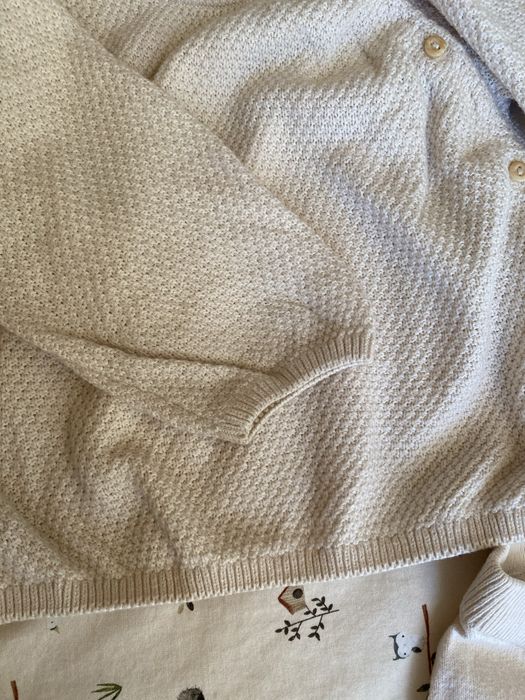 Dzianinowy komplet H&M kremowy 74