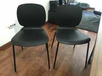Cadeiras madeira castanho/preto