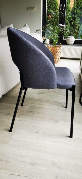 Krzesła do jadalni, szare tapicerowane - 2szt.