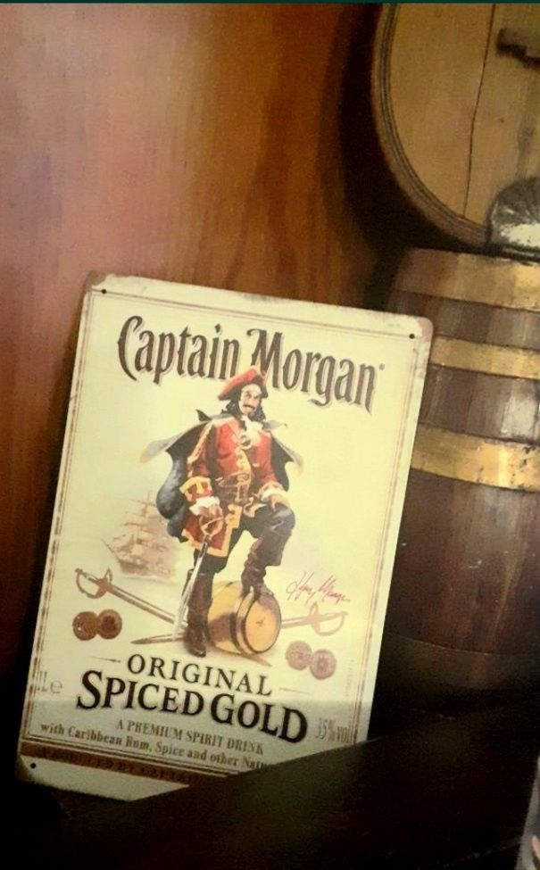 Placa metal 30 x 20 Vintage Captain Morgan Caribbe Rum