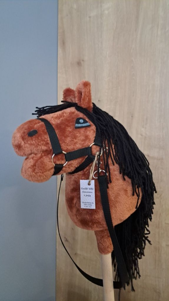 Hobby horse gniady kantar wodze konik na kiju Nowy