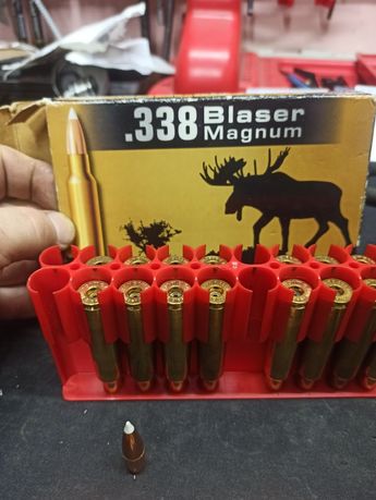 Łuski 338 Blaser Magnum pociski Nosler