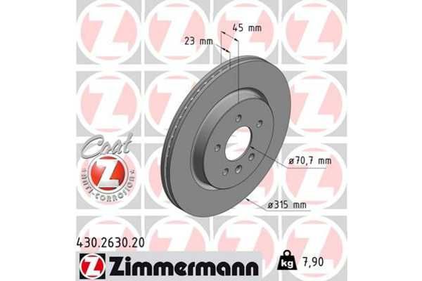 Zimmermann tył Tarcza hamulcowa INSIGNIA B 2x komplet