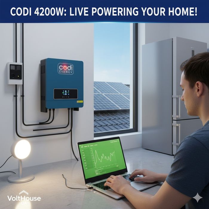 Гібридний Інвертор CODI 4200W 24V MPPT 120A — Надійне рішення для дому