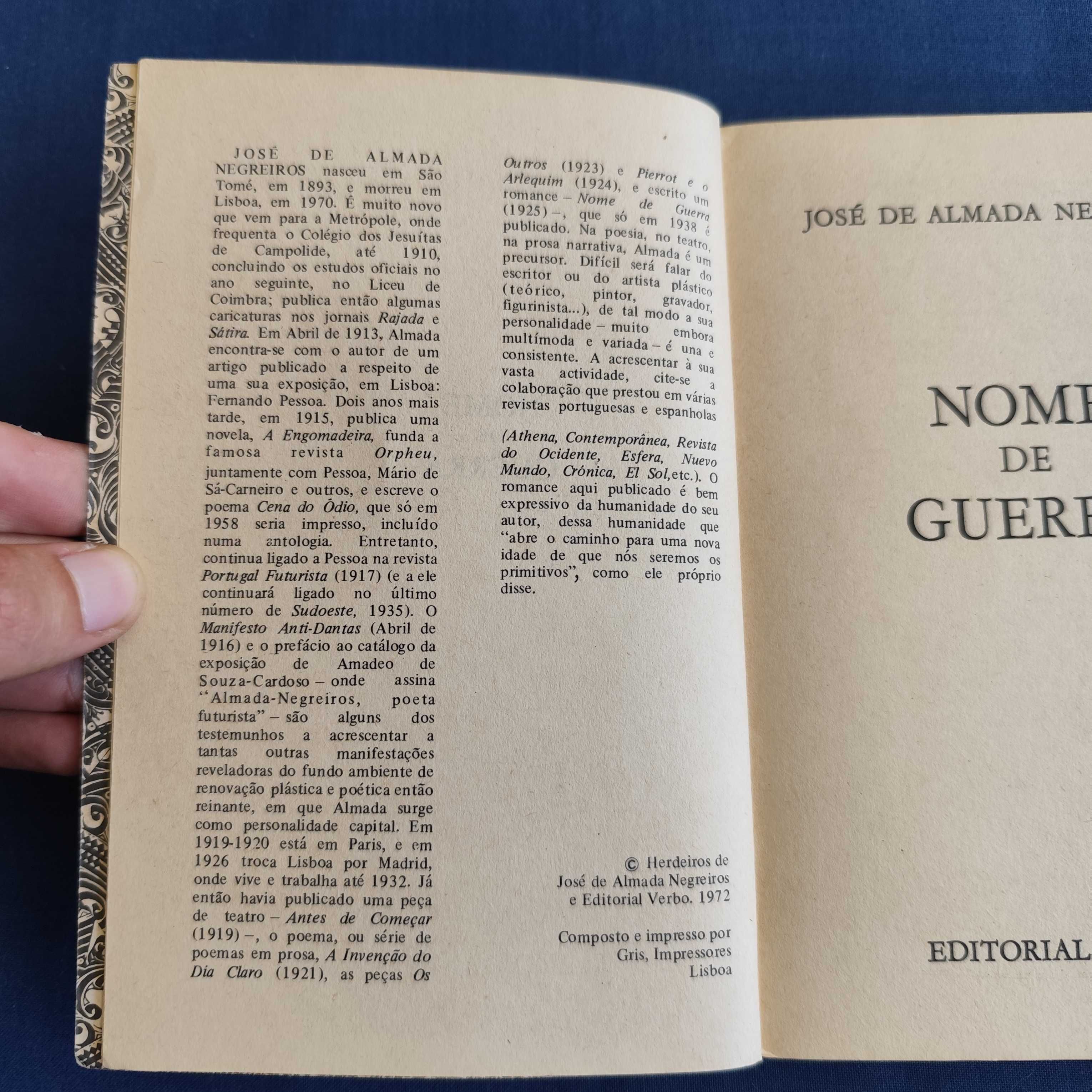 José de Almada Negreiros - Nome de Guerra