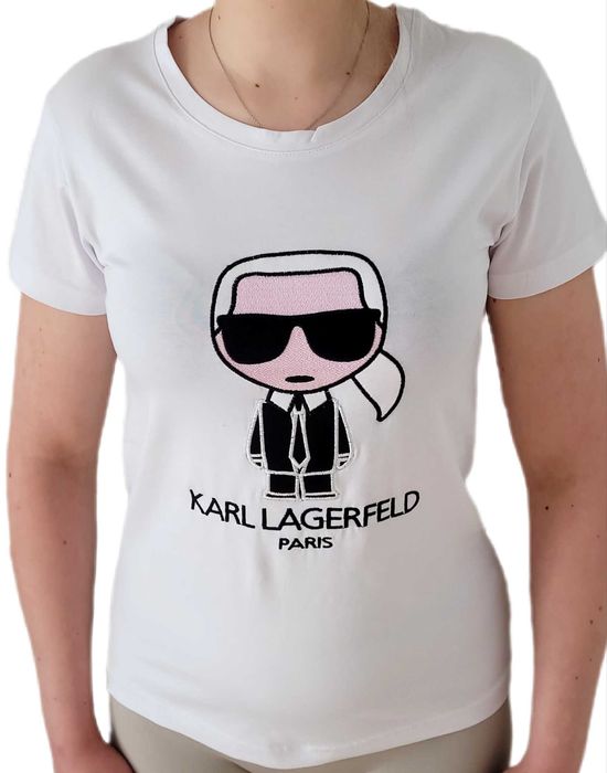 KARL LAGERFELD t-shirt damski biały r.S,M,L