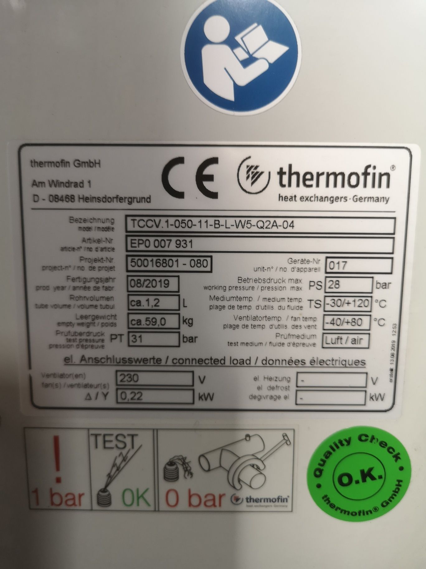 Skraplacz chłodniczy THERMOFIN 13Kw