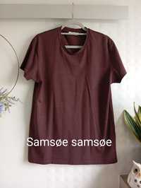 Tshirt bordo czerwony samsoe samsoe skandi M/38