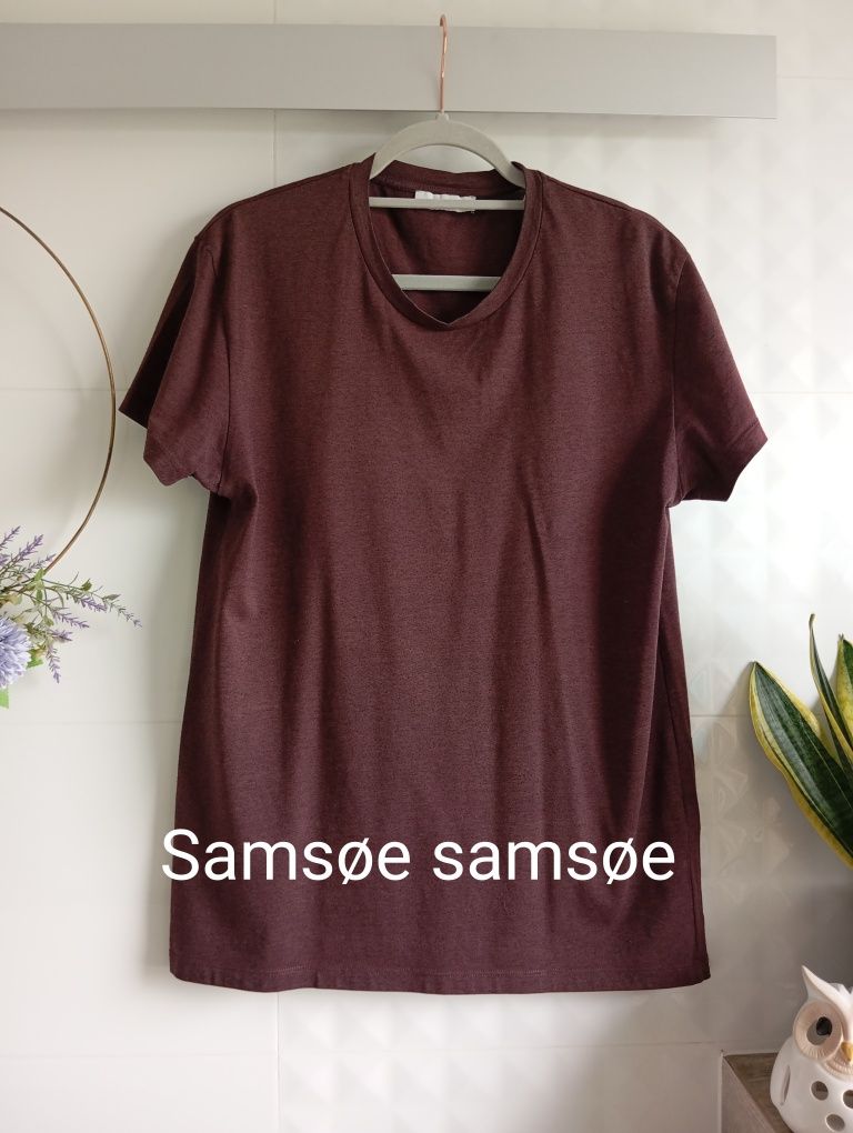 Tshirt bordo czerwony samsoe samsoe skandi M/38