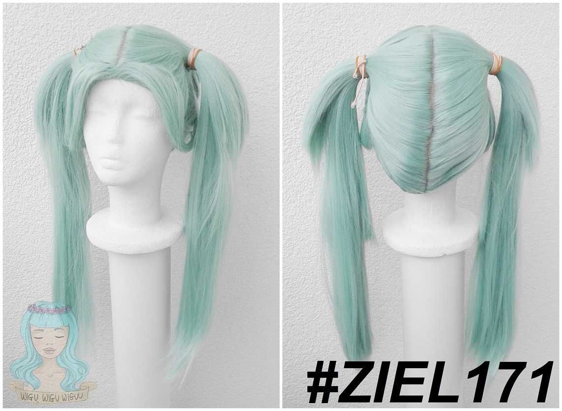 Rebecca Cyberpunk peruka zielona pastelowa z kitkami cosplay wig