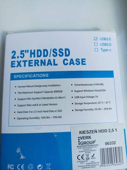 Dysk twardy zewnętrzny HDD 750 GB stan bdb.