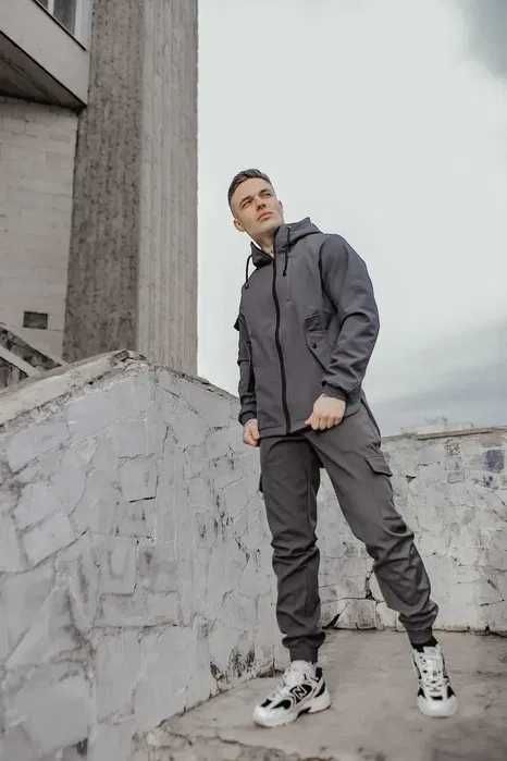 Спортивный костюм мужской Softshell весенний осенний Ветровка Штаны