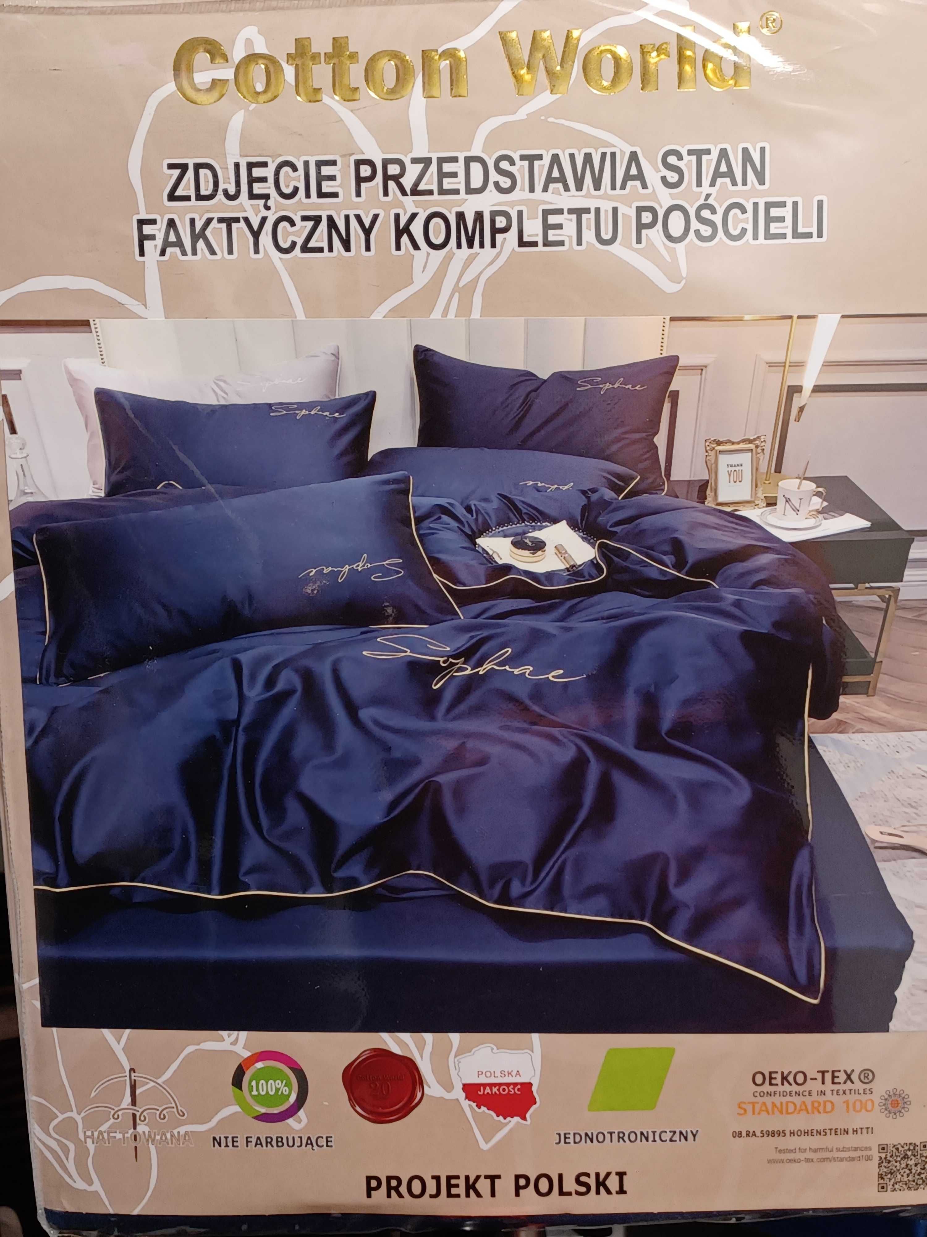 Ekskluzywna Pościel 160x200 Mikrofibra Nowoczesny Granat