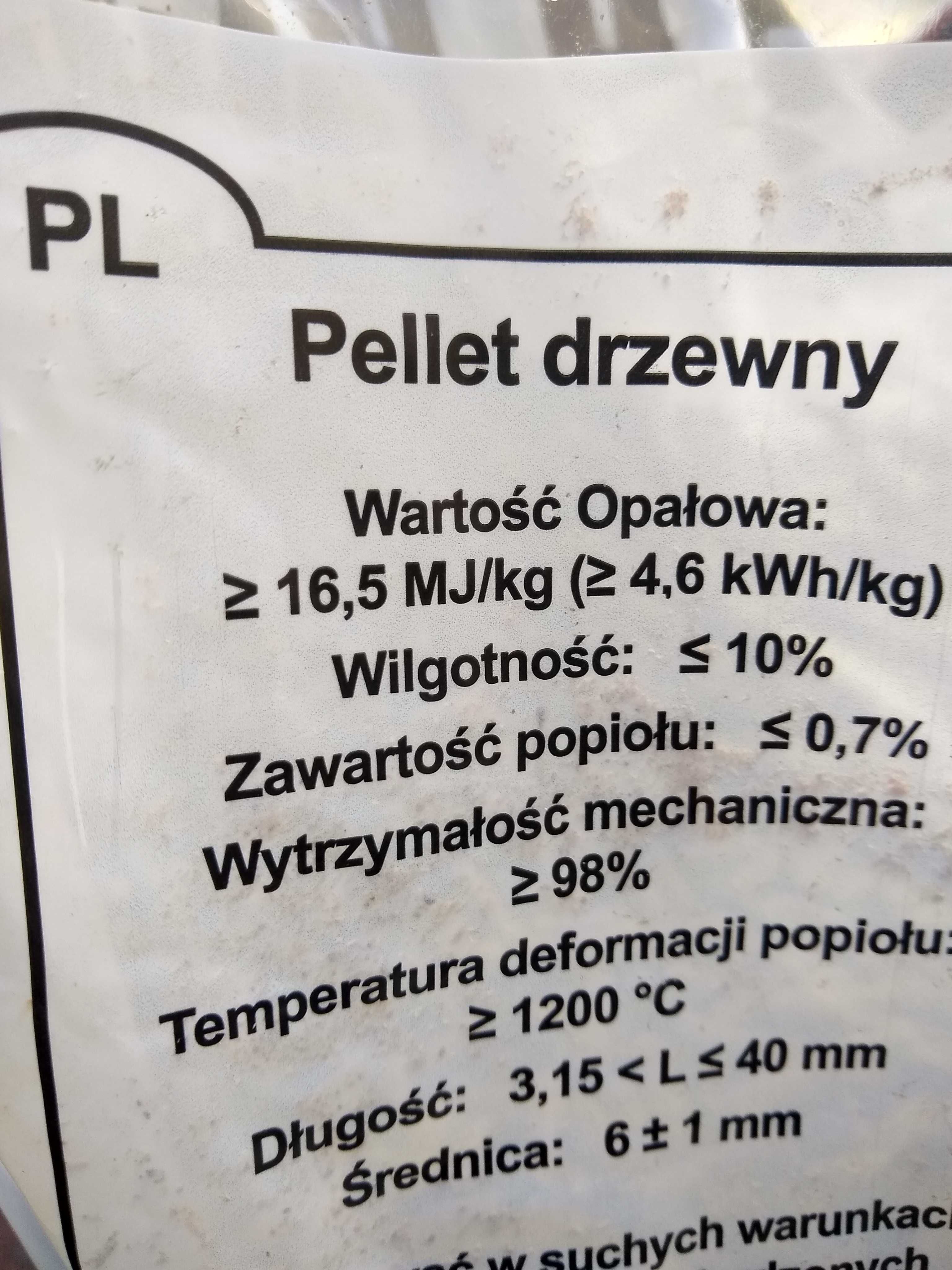 PELET Pellet WOOD bukowy Polski 6mm A1, DIN+, 1000kg worek 15kg