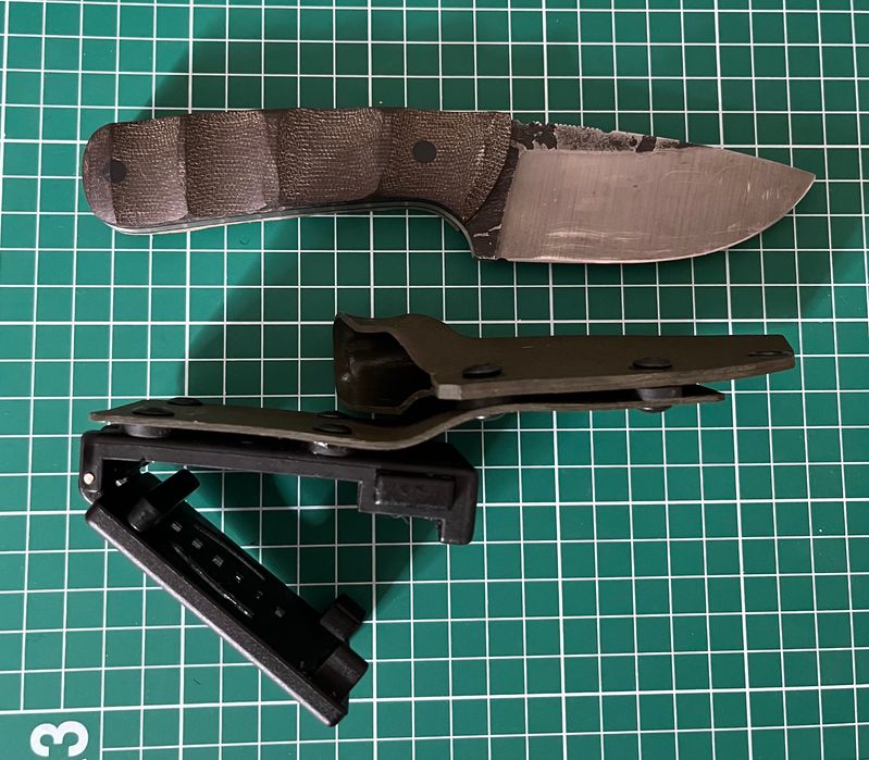 Custom Nóż Bushcraft Full-Tang "M" Micarta Kydex - Używany, W TEREN